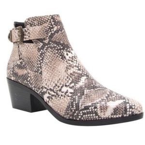 Snakeskin booties